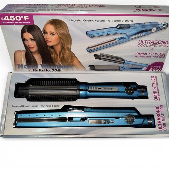 Babyliss PRO 450 Nano Titanium Ultrasonic Cool Mist Iron + OMNI Styler Flat Iron main image 6